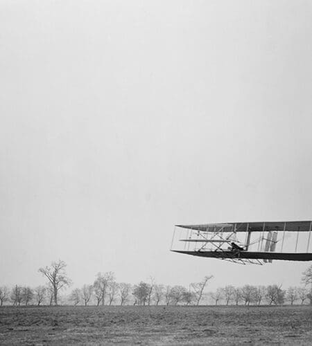 Who invented the first engine-powered airplane?