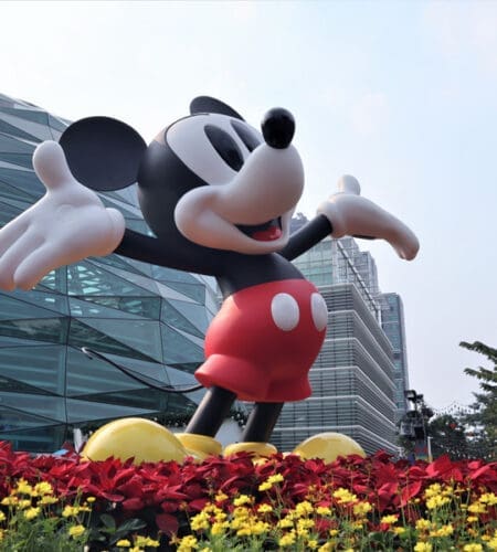 What was the first animated cartoon Mickey Mouse appeared in?