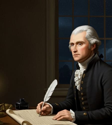 Which founding father did Thomas Jefferson keep a bust of near his desk at Monticello?