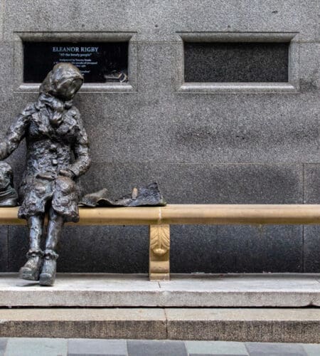 Who plans the sermon for Eleanor Rigby in the Beatles’ song of that name?